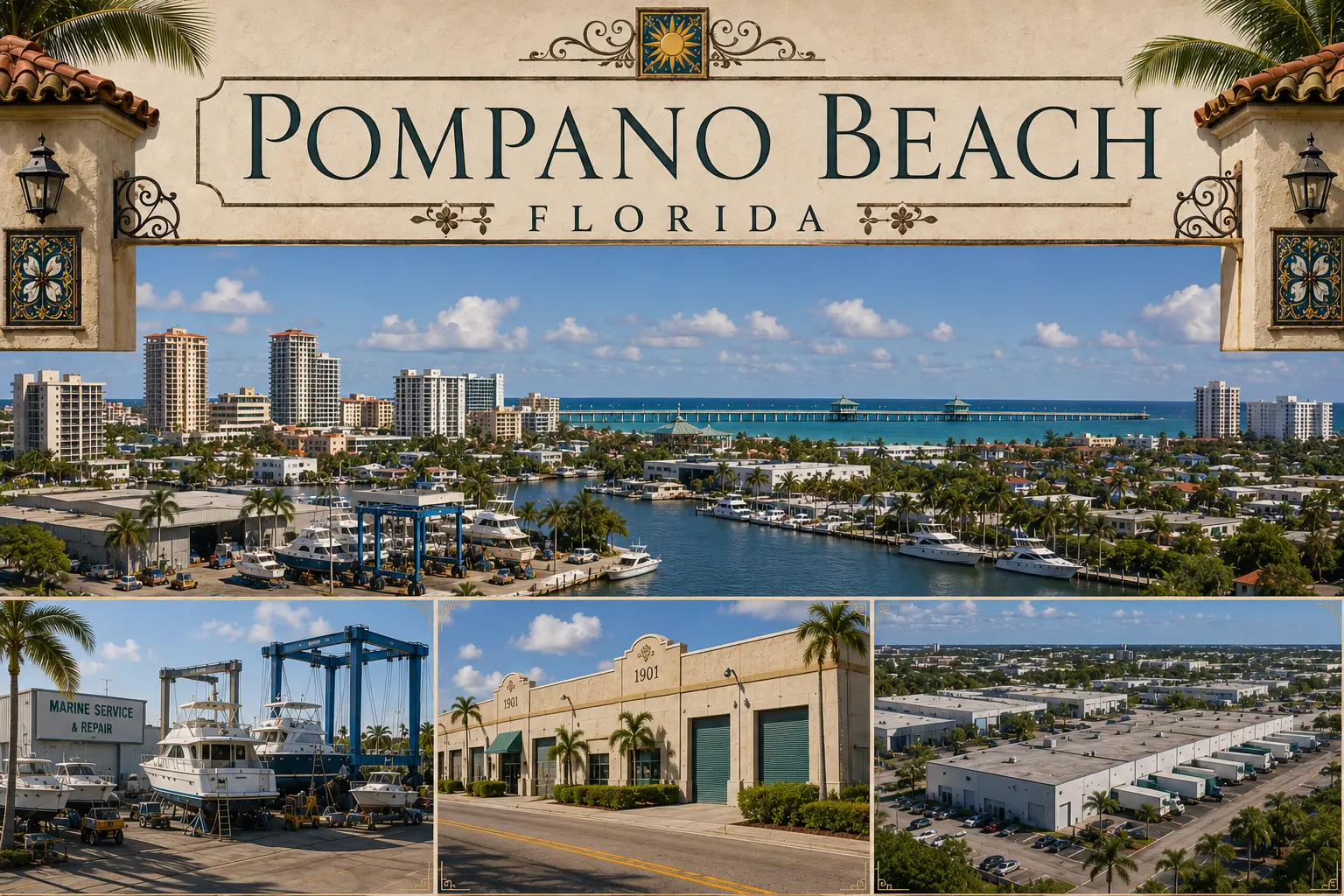 Pompano Beach, Florida waterfront and business district