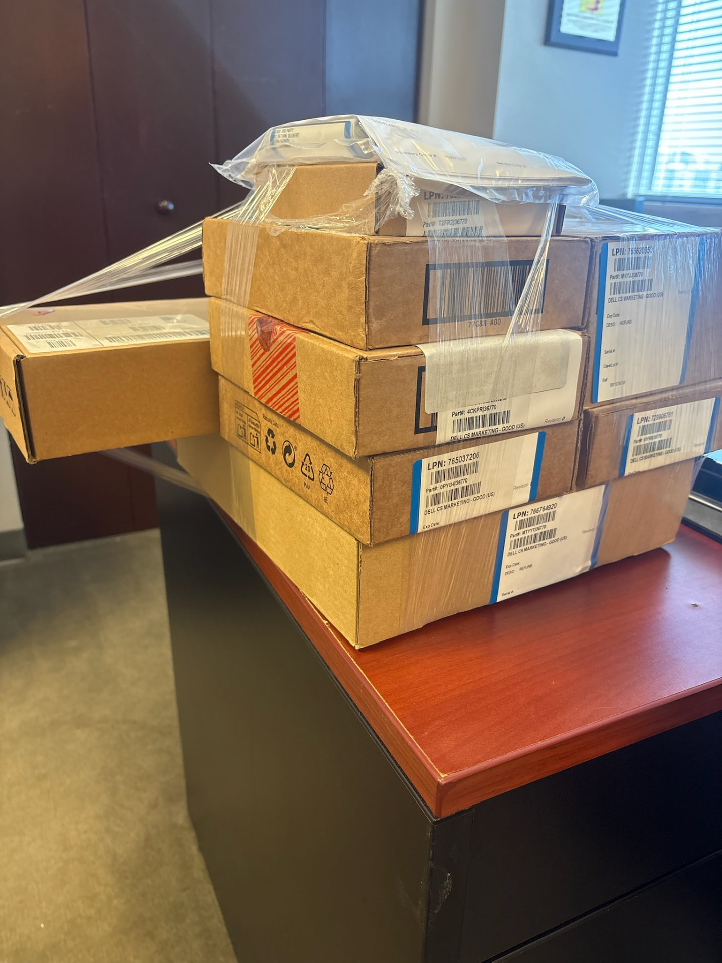 Replacement server hardware — motherboard, drive backplane, PCIe riser assembly, power distribution board, RAID controller, and cable harnesses — shipped same-day for an emergency file server repair
