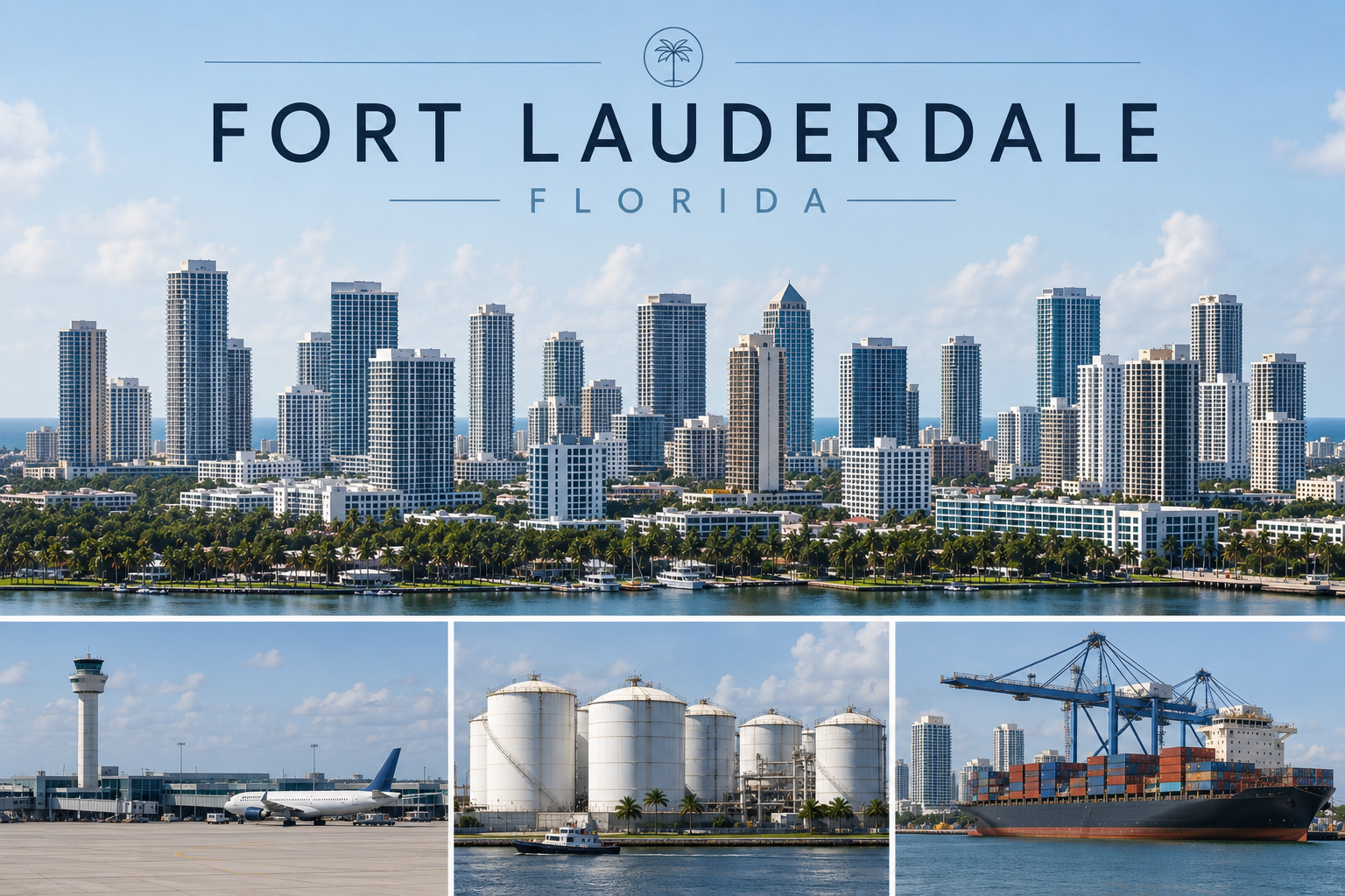 Fort Lauderdale, Florida skyline and port
